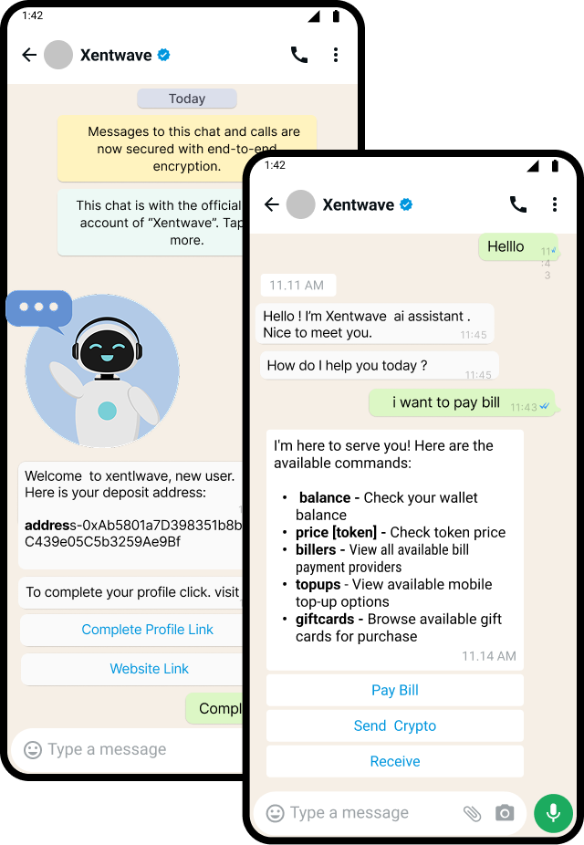 Xentwave Cyborg ChatBot on WhatsApp